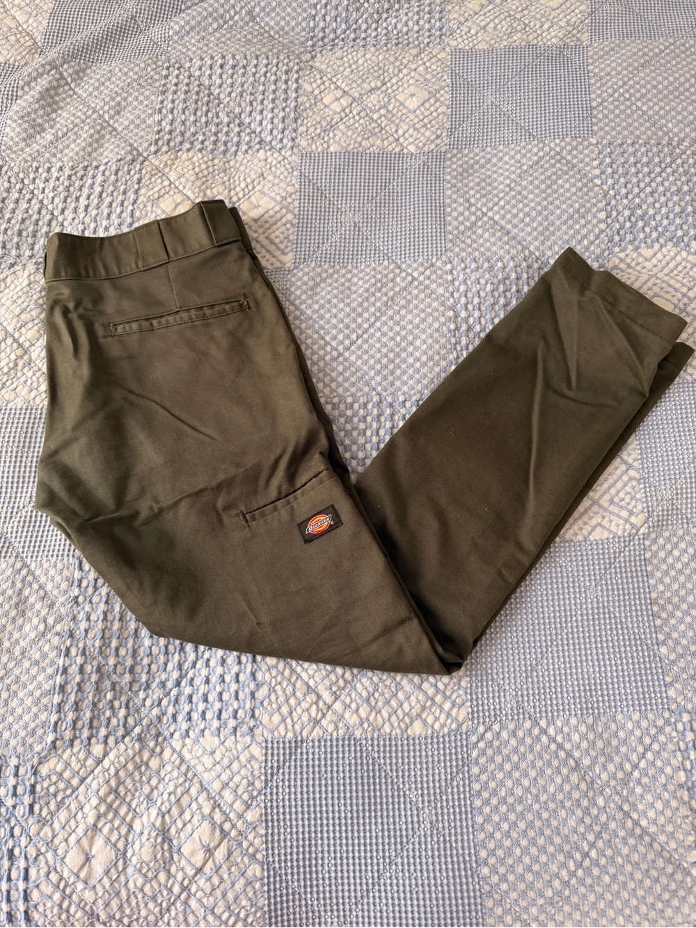 Dickies Men's Olive Green Straight-Leg Chinos
